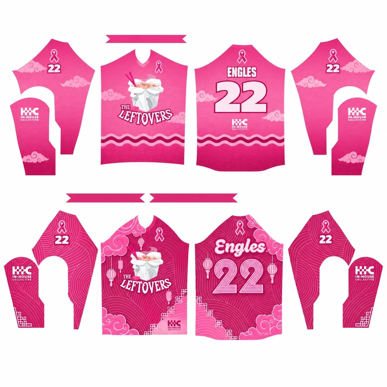 The Leftovers V1 jersey in pink with cloud panelling